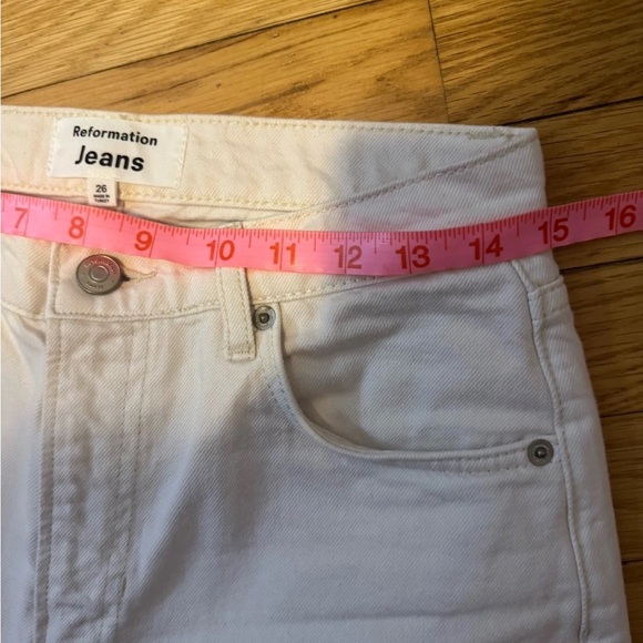 Reformation Abby High Rise ivory Straight Leg Jeans sz 26 - Picture 5 of 7
